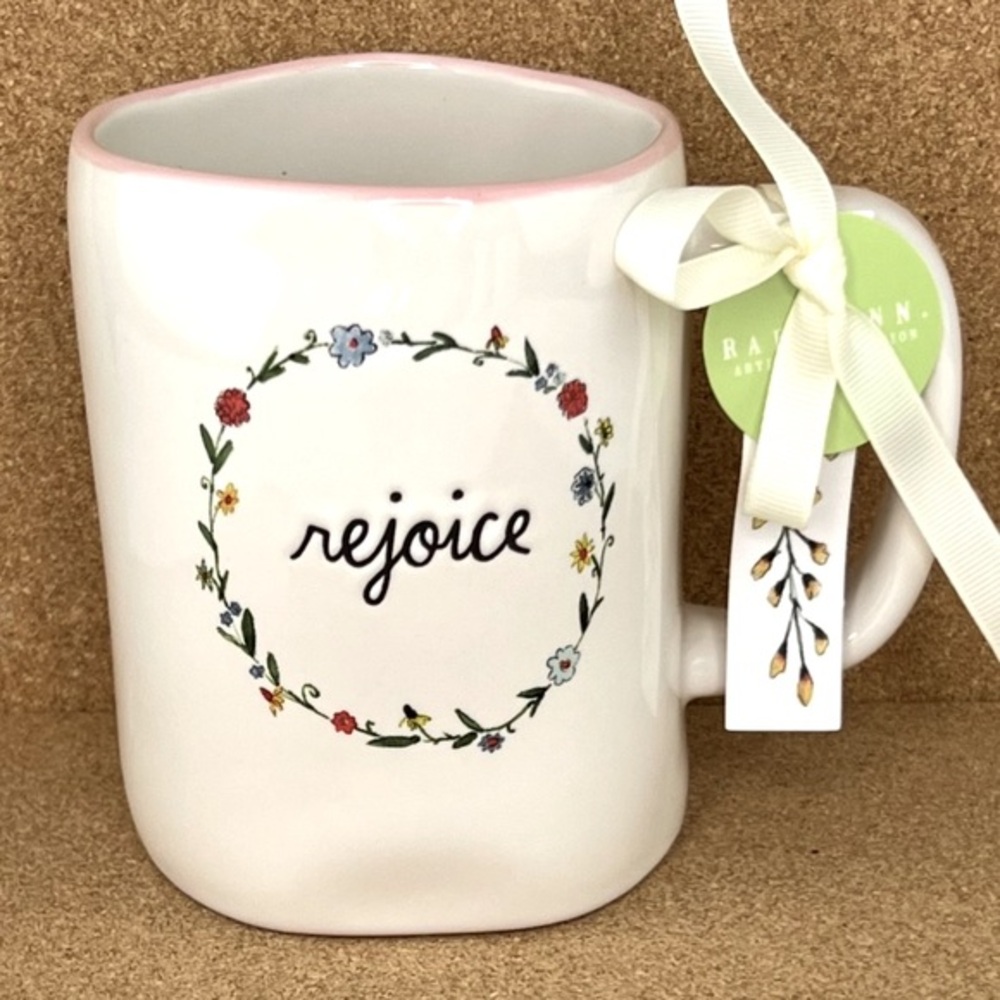 Rae Dunn - ‘Rejoice’ Ceramic Mug. NWT Firm!